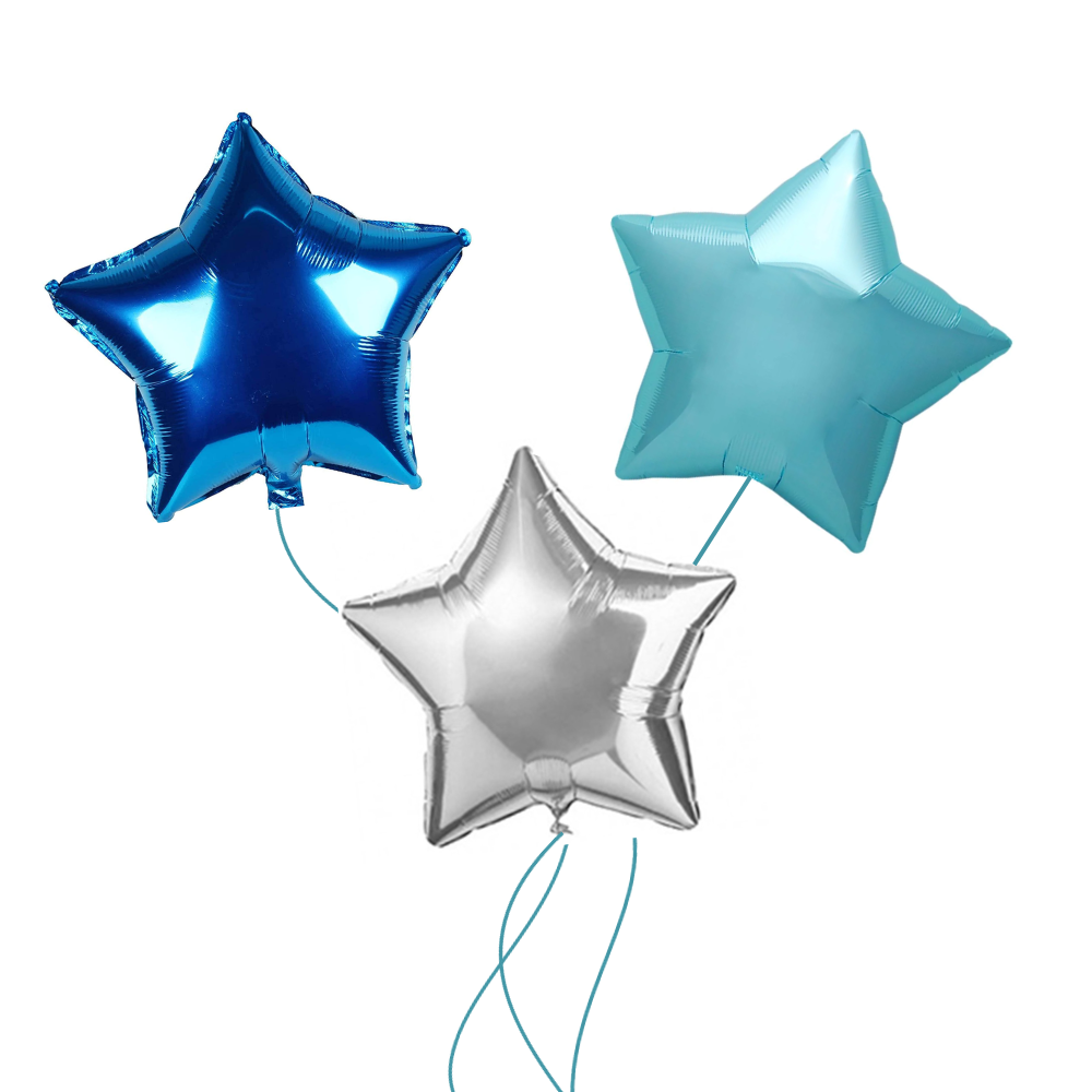 Helio + Bouquet cumpleaños Azul 1 número y 6 globos - Globofiesta